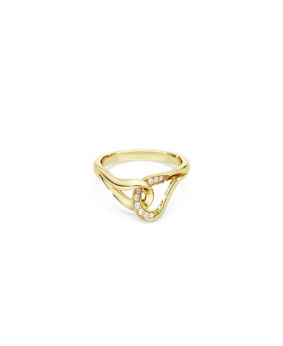 Swarovski Gold-Tone and Sterling Silver-Plated White Crystals Ring