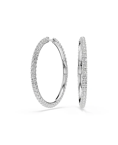 Swarovski Sterling Silver-Plated White Crystals Earrings