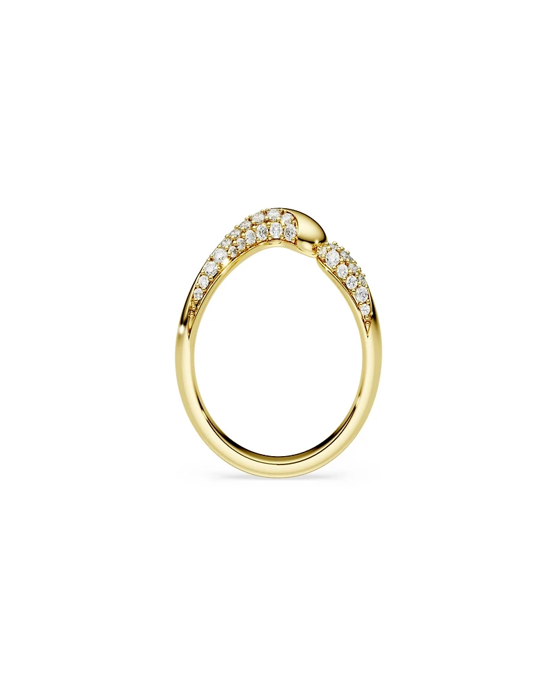 Swarovski Gold-Tone and Sterling Silver-Plated White Crystals Ring