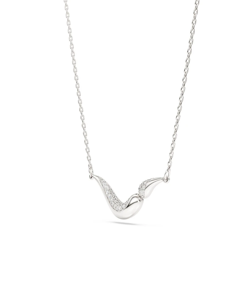 Swarovski Sterling Silver-Plated White Crystals Necklace