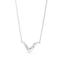 Swarovski Sterling Silver-Plated White Crystals Necklace