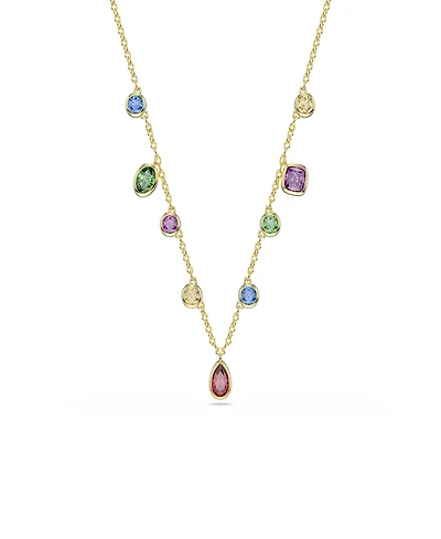 Swarovski Gold-Tone Plated Multicolored Crystals Necklace