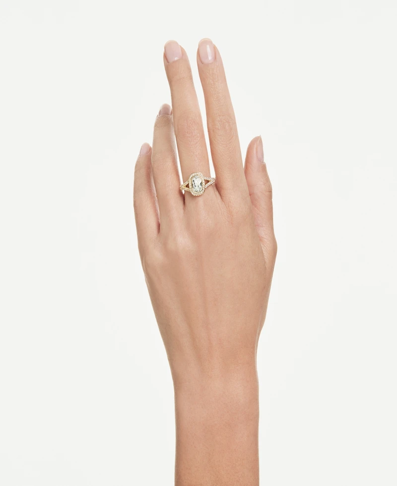 Swarovski Gold-Tone Plated White Crystals Ring