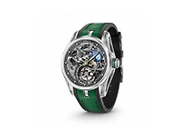 Invicta Celestial 69528 Men's 44.5mm Mechanical Watch - Steel Dial, Green Rubber Strap
