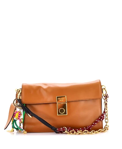Pre-Owned Prada Small Charms Soft Sound Bag Leather