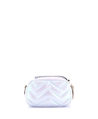 Pre-Owned Gucci Small Gg Marmont Shoulder Bag Chevron Iridescent Leather