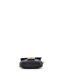 Pre-Owned Fendi Mini Baguette Nm Bag Zucca Embossed Leather