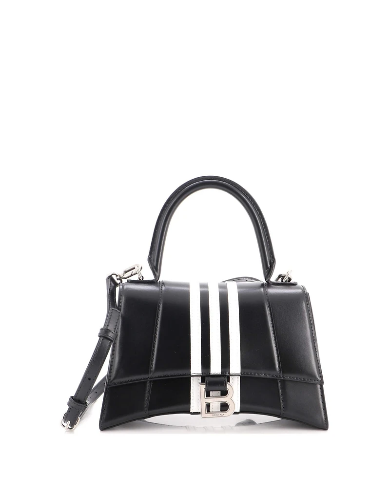 Pre-Owned Balenciaga Small x adidas Hourglass Top Handle Bag Leather