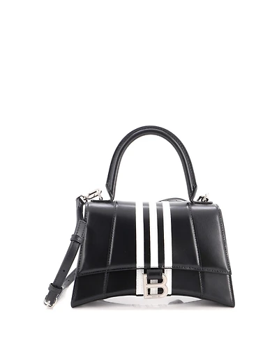 Pre-Owned Balenciaga Small x adidas Hourglass Top Handle Bag Leather