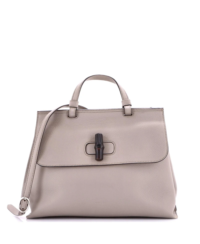 Pre-Owned Gucci Medium Bamboo Daily Top Handle Bag Leather