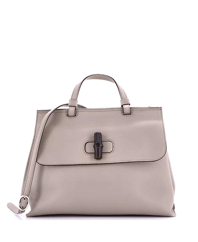 Pre-Owned Gucci Medium Bamboo Daily Top Handle Bag Leather