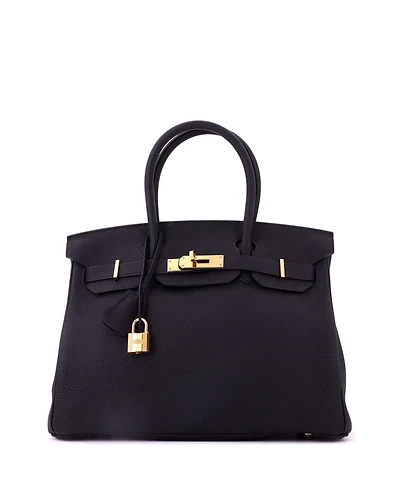 Pre-Owned Hermes Birkin 30 Handbag Black Togo with Rose Gold Hardware