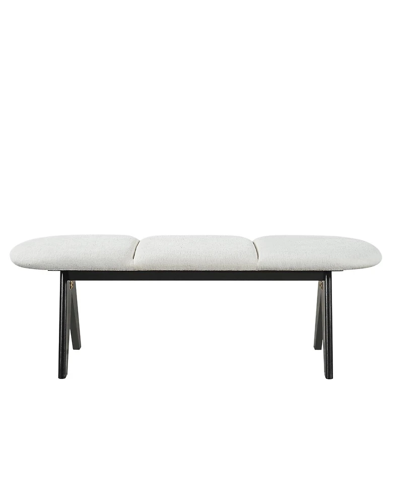 Streamdale Furniture Upholstered 53" Entryway Bench with Fabric and Black Legs