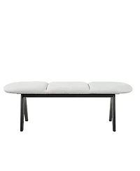 Streamdale Furniture Upholstered 53" Entryway Bench with Fabric and Black Legs