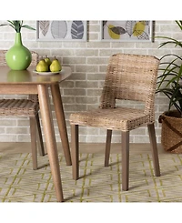 bali & pari Magy 32.9" Rattan Modern Bohemian Dining Chair