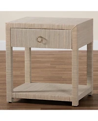 bali & pari Nata 24" Natural Grasscloth 1-Drawer Nightstand