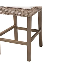 Bali & Pari Toby 38.2" Mahogany Wood Modern Bohemian Counter Stool