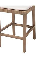 bali & pari Poltak 38.2" Mahogany Wood Modern Bohemian Counter Stool