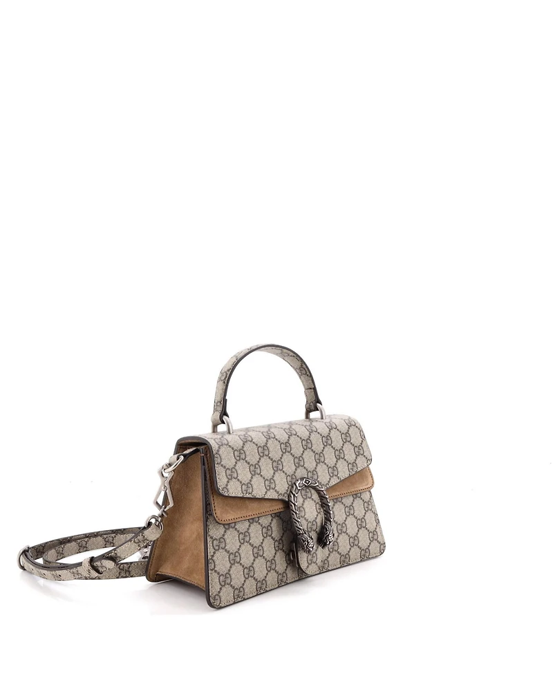 Pre-Owned Gucci Small Dionysus Convertible Top Handle Bag Gg Coated Canvas