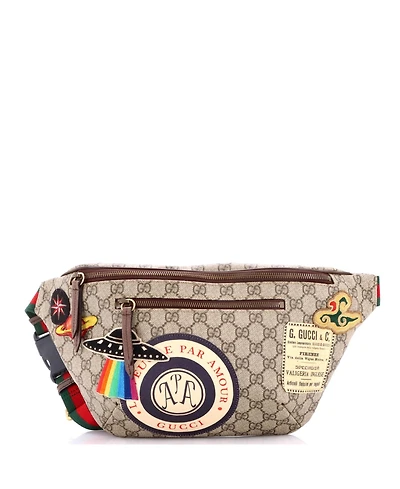 Pre-Owned Gucci Courrier Zip Belt Bag Gg Coated Canvas with Applique