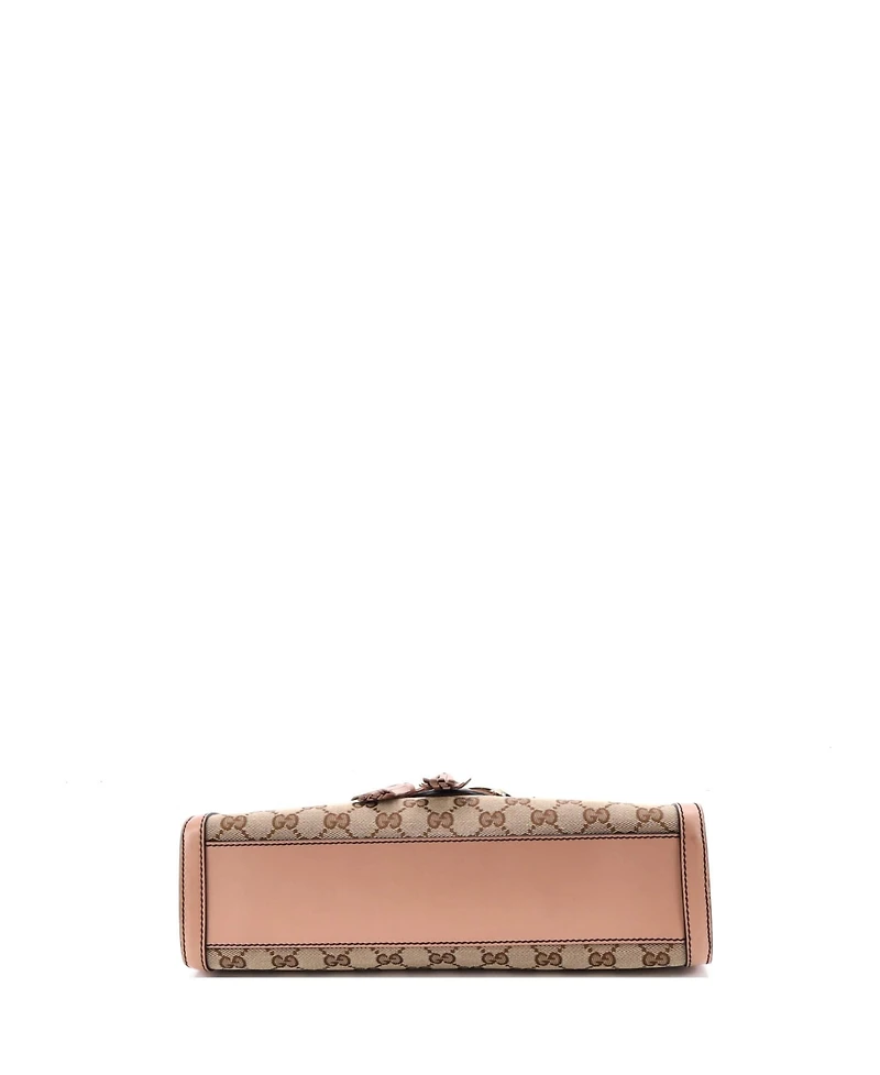 Pre-Owned Gucci Medium Emily Chain Flap Shoulder Bag Gg Canvas and Leather