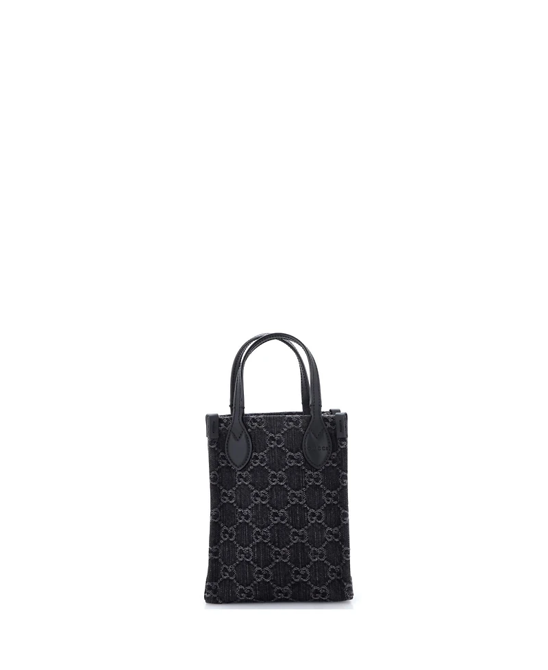 Pre-Owned Gucci Mini Vertical Tote Gg Denim