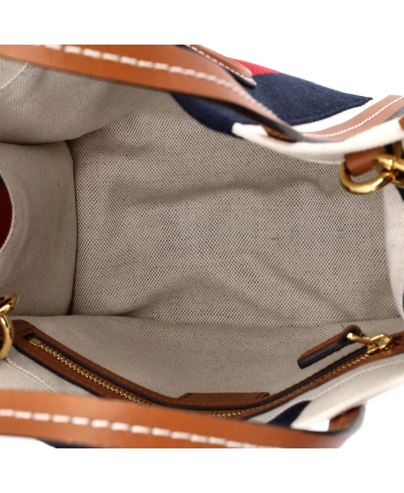 Pre-Owned Gucci Mini Interlocking G Web Tote Canvas