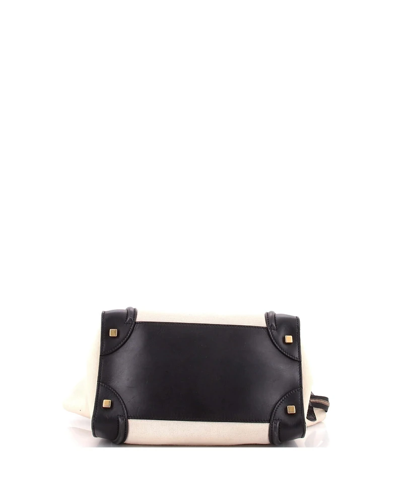 Pre-Owned Celine Mini Luggage Bag Canvas and Leather