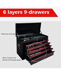 Streamdale Furniture Heavy Duty 24-Inch 9-Drawer Metal Tool Box with Ball Bearing Slides