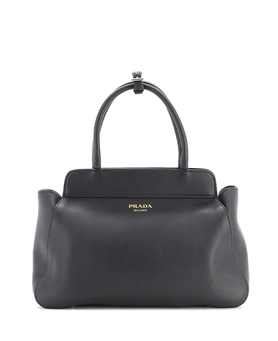 Pre-Owned Prada Medium Frame Tote Soft Grain Leather