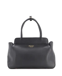Pre-Owned Prada Medium Frame Tote Soft Grain Leather