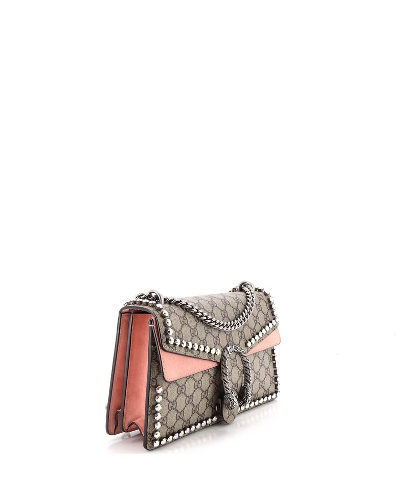 Pre-Owned Gucci Small Dionysus Bag Crystal Embellished Gg Coated Canvas