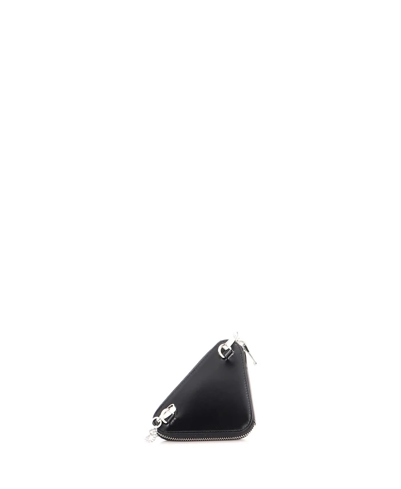 Pre-Owned Prada Mini Triangle Pouch Bag with Chain Brushed Leather