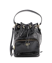 Pre-Owned Prada Small Drawstring Pocket Bucket Bag Patent