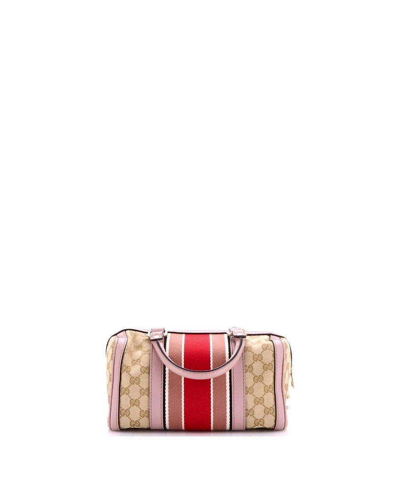 Pre-Owned Gucci Small Vintage Web Boston Bag Gg Canvas
