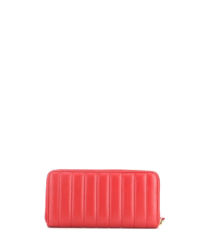 Pre-Owned Saint Laurent Long Vicky Zip Wallet Vertical Quilted Leather