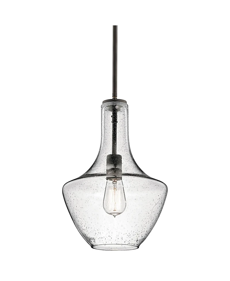 Kichler Everly 10 1/2" Wide Olde Bronze and Seeded Glass Mini Pendant
