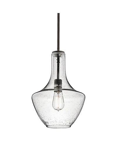 Kichler Everly 10 1/2" Wide Olde Bronze and Seeded Glass Mini Pendant