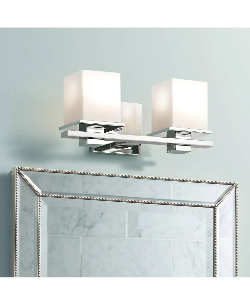 Kichler Tully 15" Wide Chrome Opal 2-Light Bath Sconce