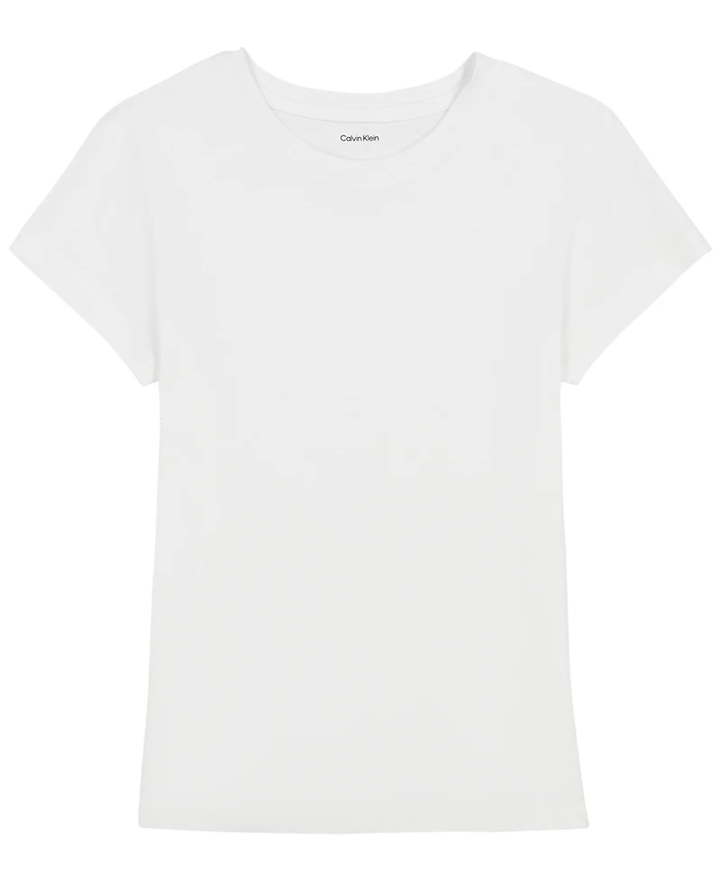 Calvin Klein Girls' 7-16 Short-Sleeve Refined Tailored T-Shirt