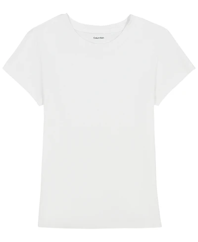 Calvin Klein Girls' 7-16 Short-Sleeve Refined Tailored T-Shirt