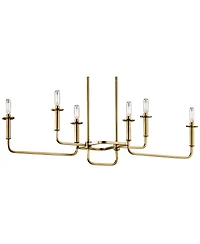 Kichler Alden 38 1/2" Wide Brass 6-Light Linear Candelabra Chandelier