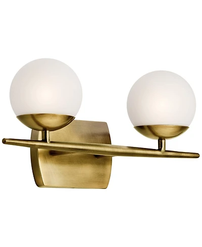 Kichler Jasper 7 3/4" High Natural Brass 2-Light Halogen Wall Sconce
