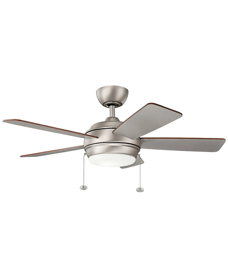 42" Kichler Starkk Brushed Nickel Led Ceiling Fan with Pull Chain