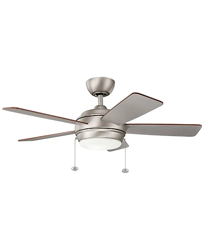 42" Kichler Starkk Brushed Nickel Led Ceiling Fan with Pull Chain