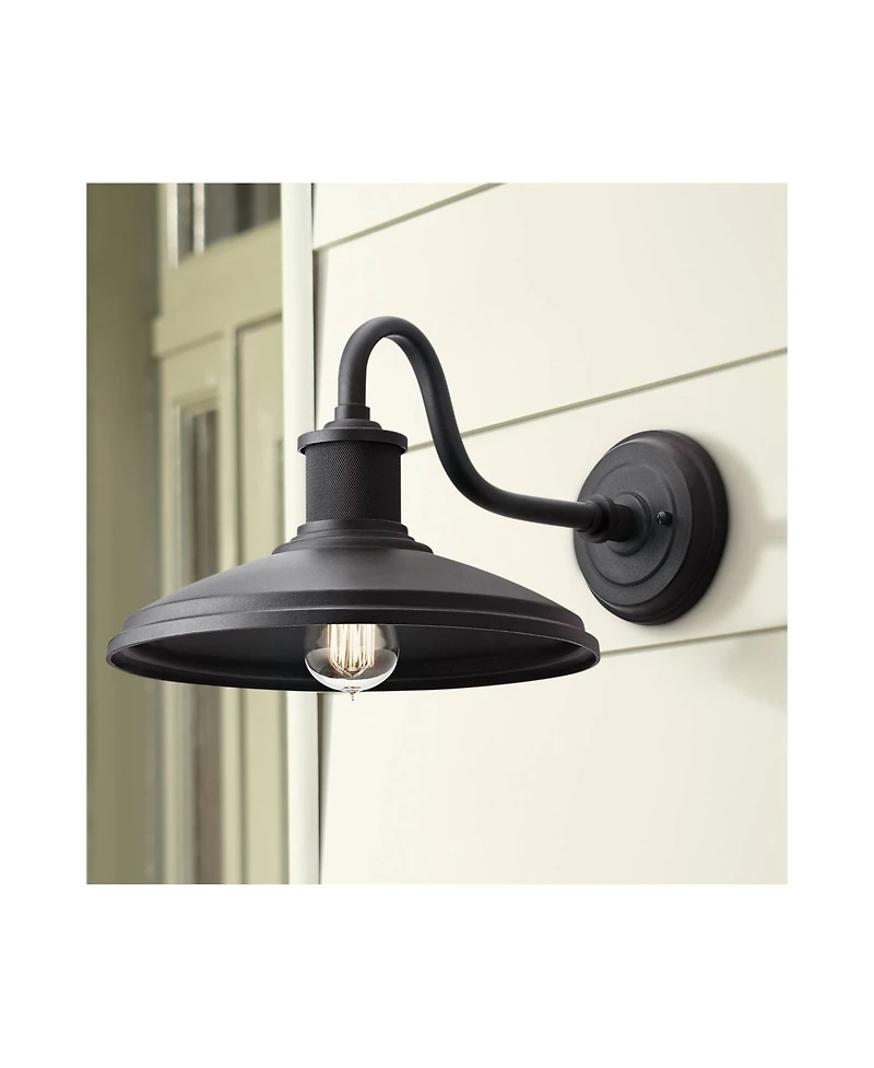Kichler Allenbury 9" High Industrial Textured Black Outdoor Wall Light