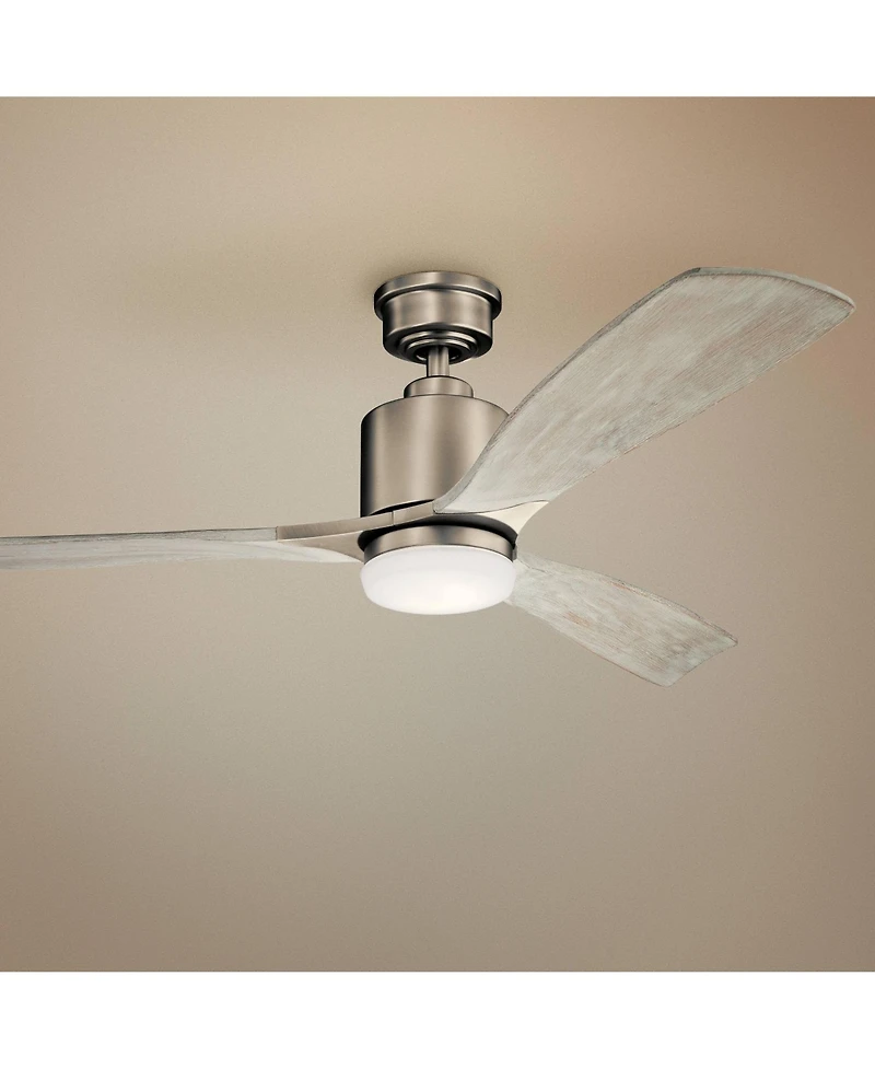 52" Kichler Ridley Ii Antique Pewter Led Ceiling Fan with Wall Control