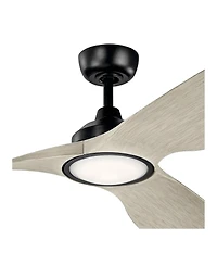 Kichler 65" Imari Black Led Ceiling Fan with White Walnut Blades