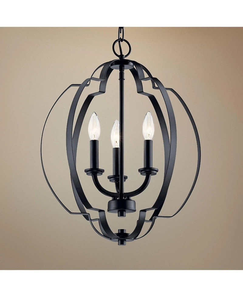 Kichler Voleta 16 1/2" Wide Black 3-Light Foyer Pendant