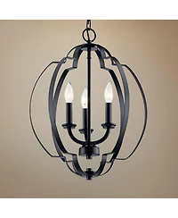 Kichler Voleta 16 1/2" Wide Black 3-Light Foyer Pendant